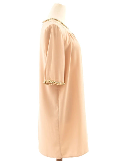 Excellent Elisabetta Franchi Orange Dress Size L with Gold Accents