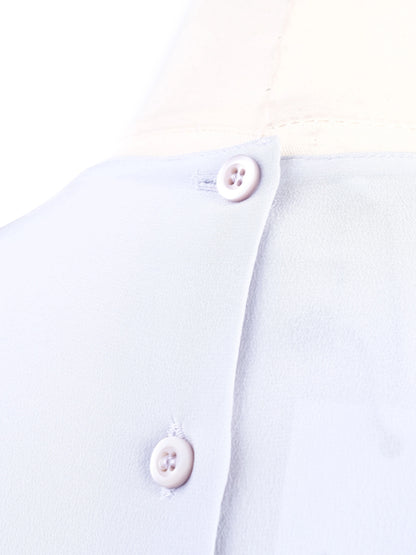 Excellent Prada Gray Silk Blouse Size L with Button-Up Back