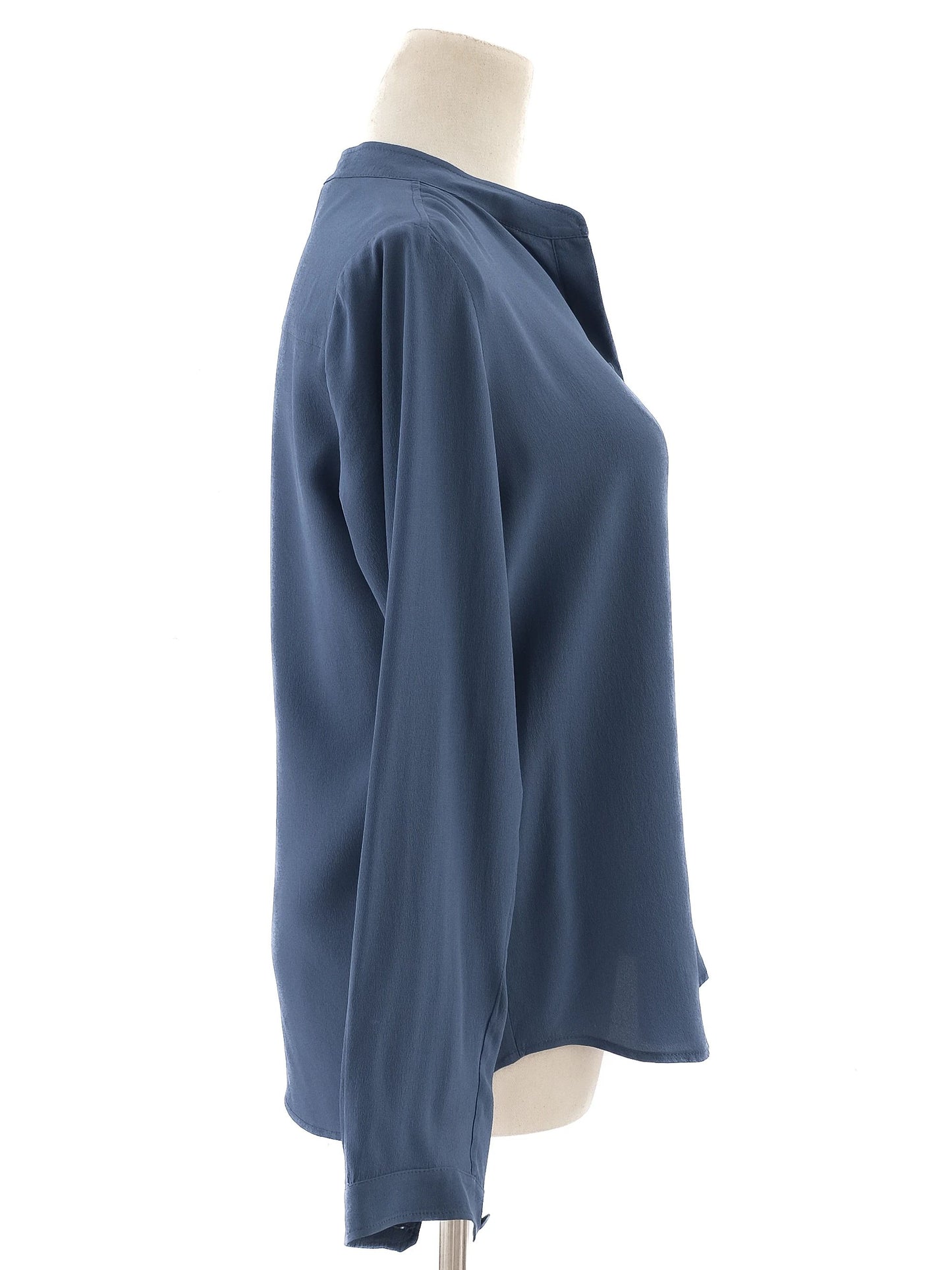 excellent stella mccartney blue silk blouse size xs long sleeve