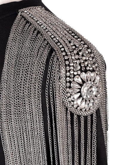 NEW Christopher Kane Black Top XS with Chain Fringe Design