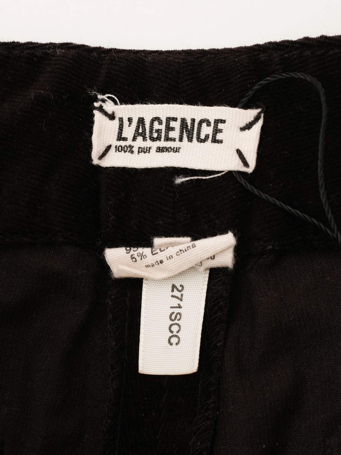 excellent l'agence black women's pants size xxs elastane