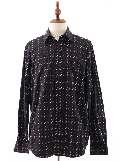 Excellent Diesel Black Cotton Long-Sleeved Shirt Size XL
