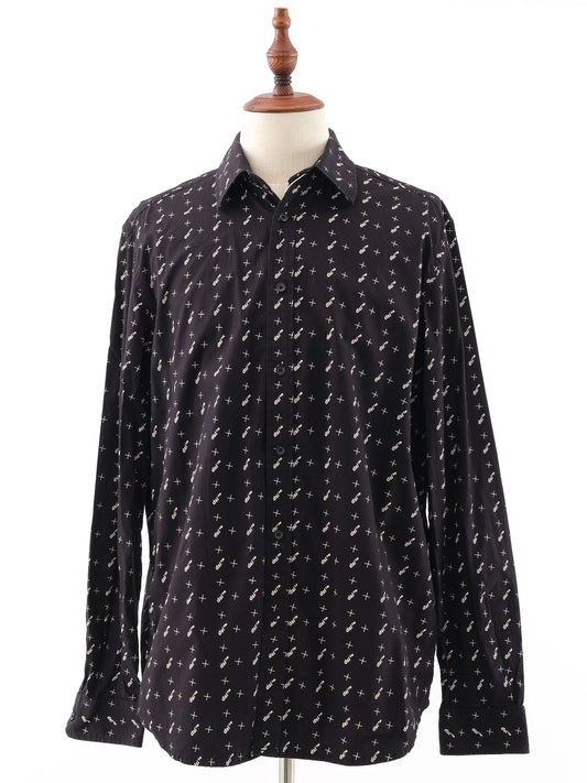 Excellent Diesel Black Cotton Long-Sleeved Shirt Size XL