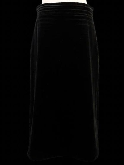 Escada Black Velvet Long Skirt Pleated Size L Excellent Condition
