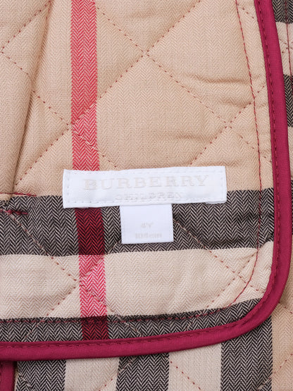 Good Burberry Pink Quilted Jacket for Kids Size 4