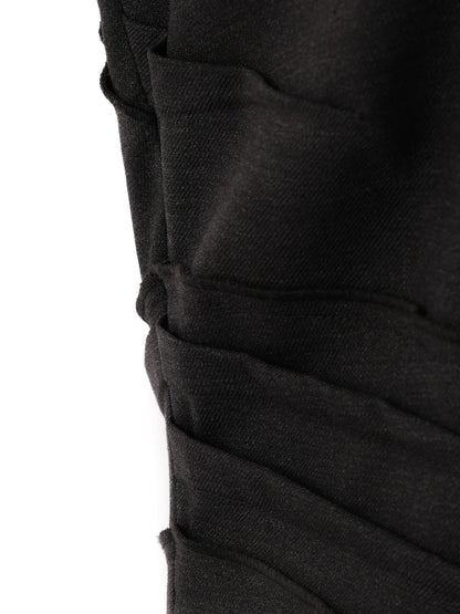 Excellent Alberta Ferretti Black Wool Mid-Length Dress Size M