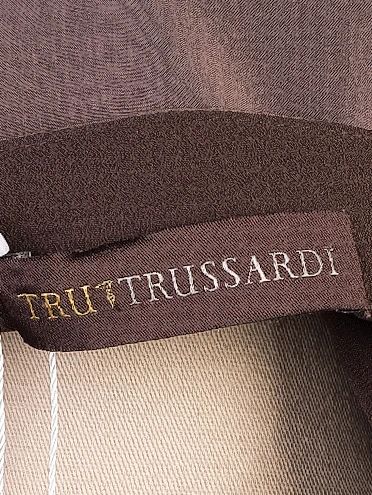 Good Trussardi Gray Silk Sleeveless Dress Size M with Belt