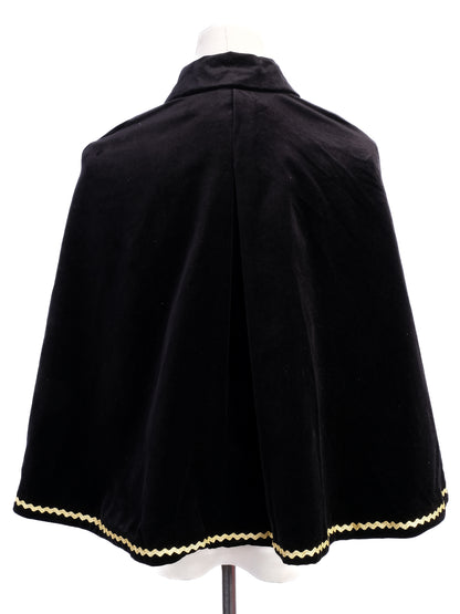 Gucci Kids Black Velvet Cape with Gold Detailing Size 6
