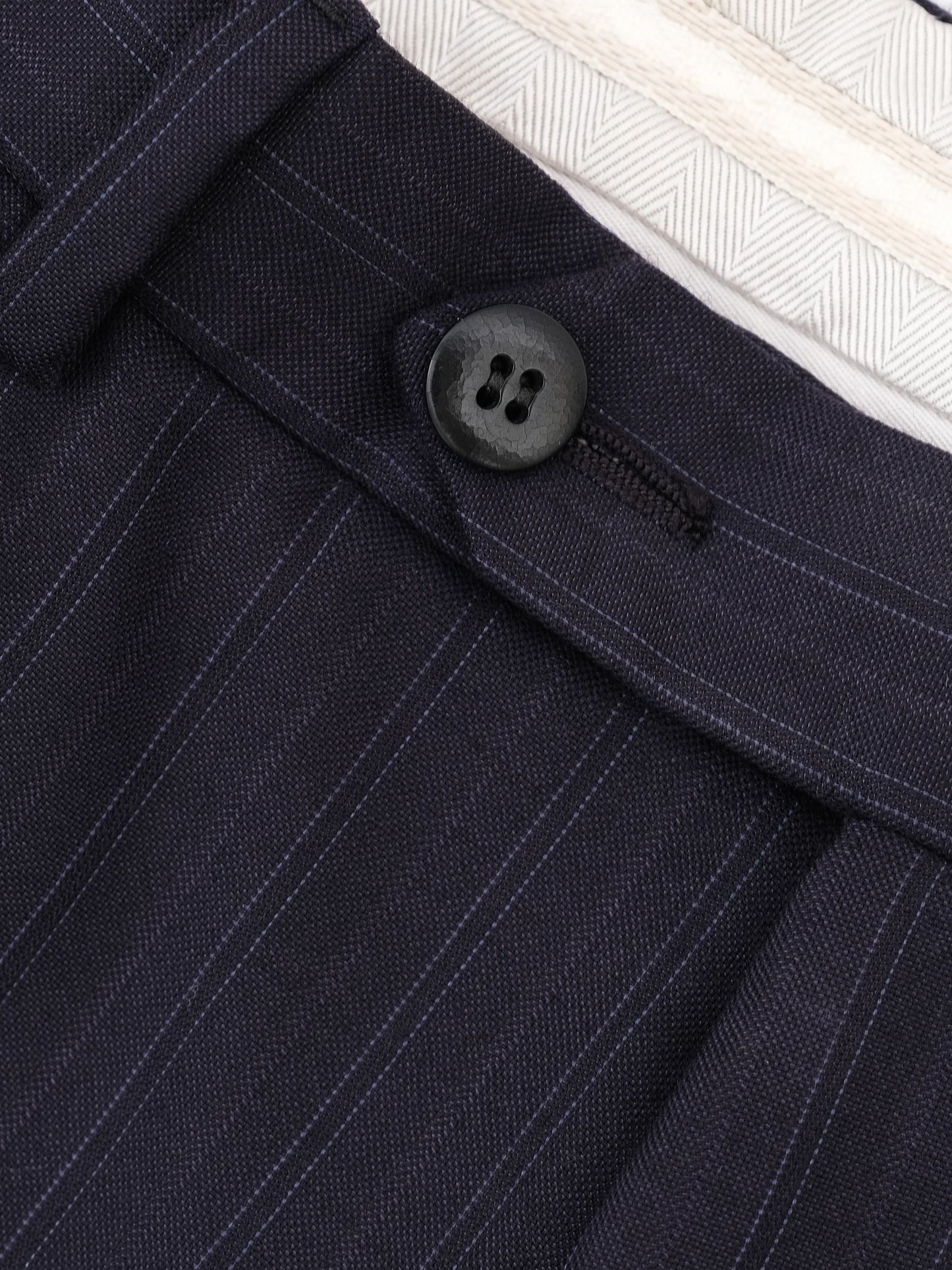 brioni excellent blue cupro suit jacket size xl dark pinstripe