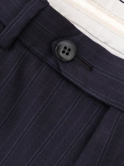 BRIONI Excellent Blue Cupro Suit Jacket Size XL Dark Pinstripe