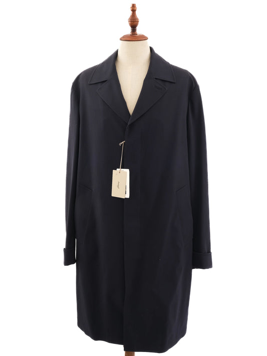 NEW BRIONI Dark Blue Wool Overcoat Size XL for Men