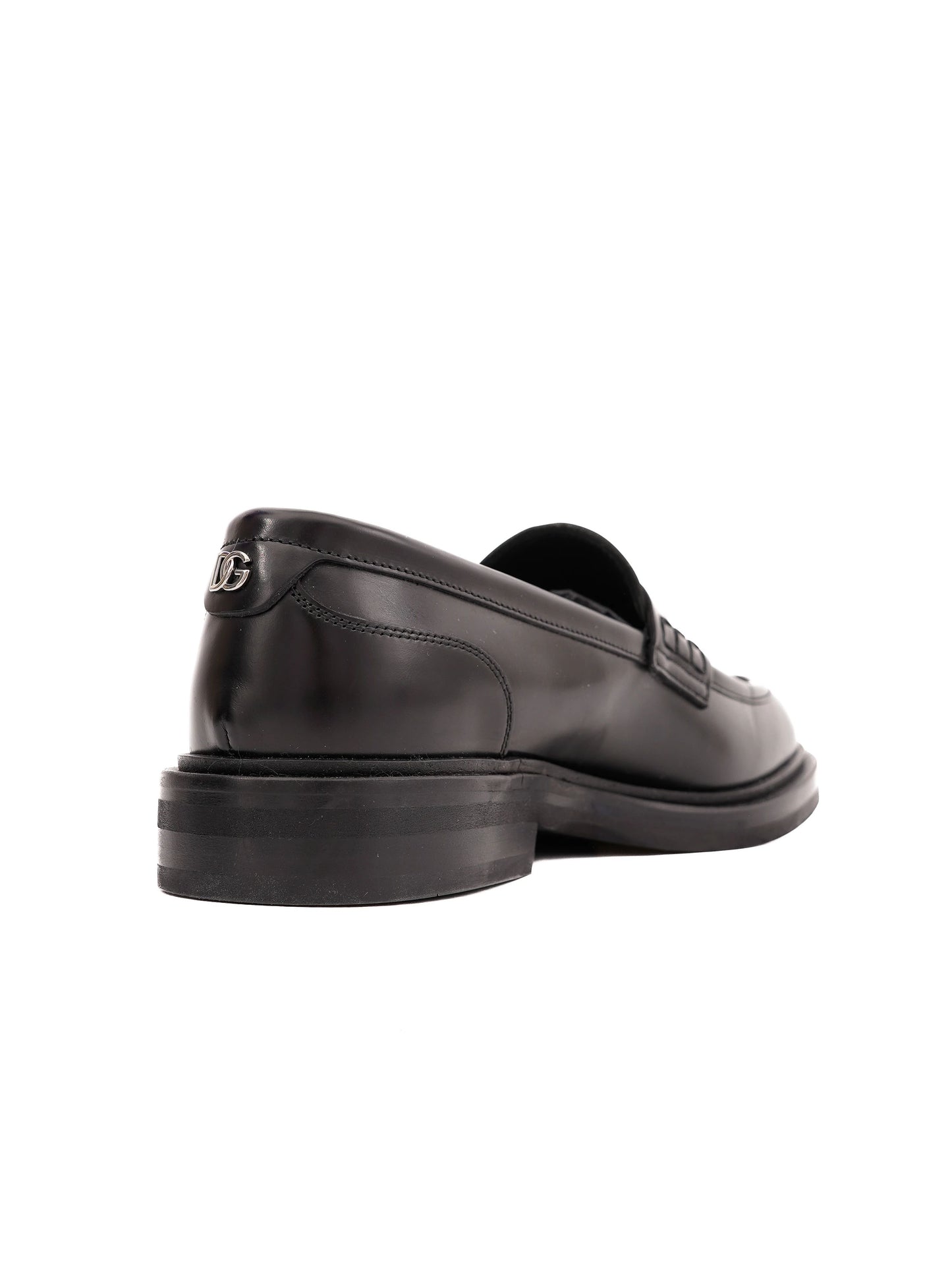 excellent dolce gabbana black leather loafers size 40 men
