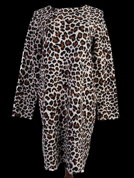 excellent max mara leopard print wool dress size l - women's fashion