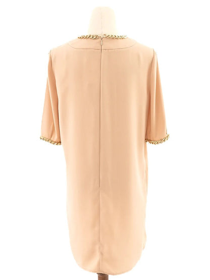 Excellent Elisabetta Franchi Orange Dress Size L with Gold Accents