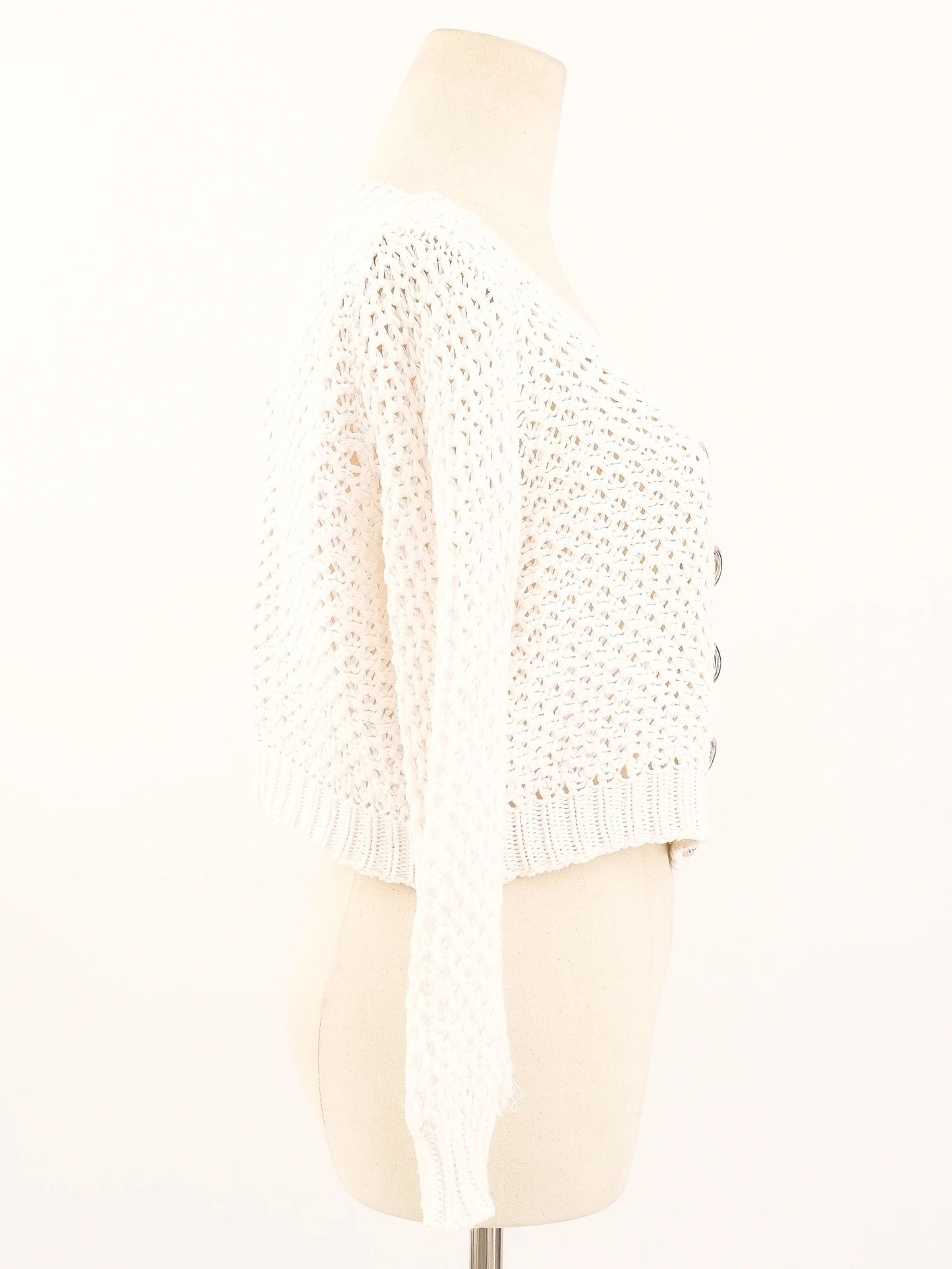 excellent burberry white crochet cardigan size s women's cotton