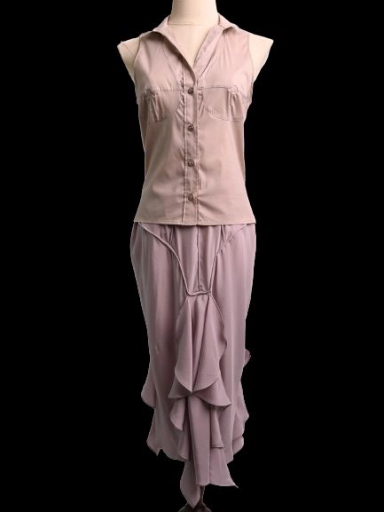 excellent saint laurent white nylon women's top size s