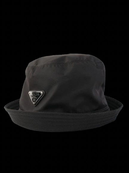 Excellent Prada Black Nylon Bucket Hat Size XL Re-Nylon