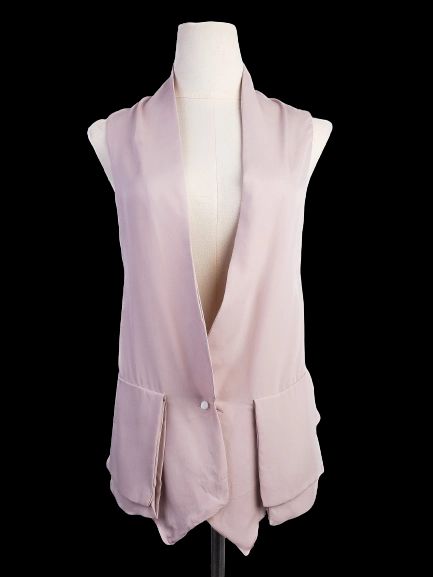 Excellent Antonio Marras Pink Silk Vest Size S with Shawl Collar