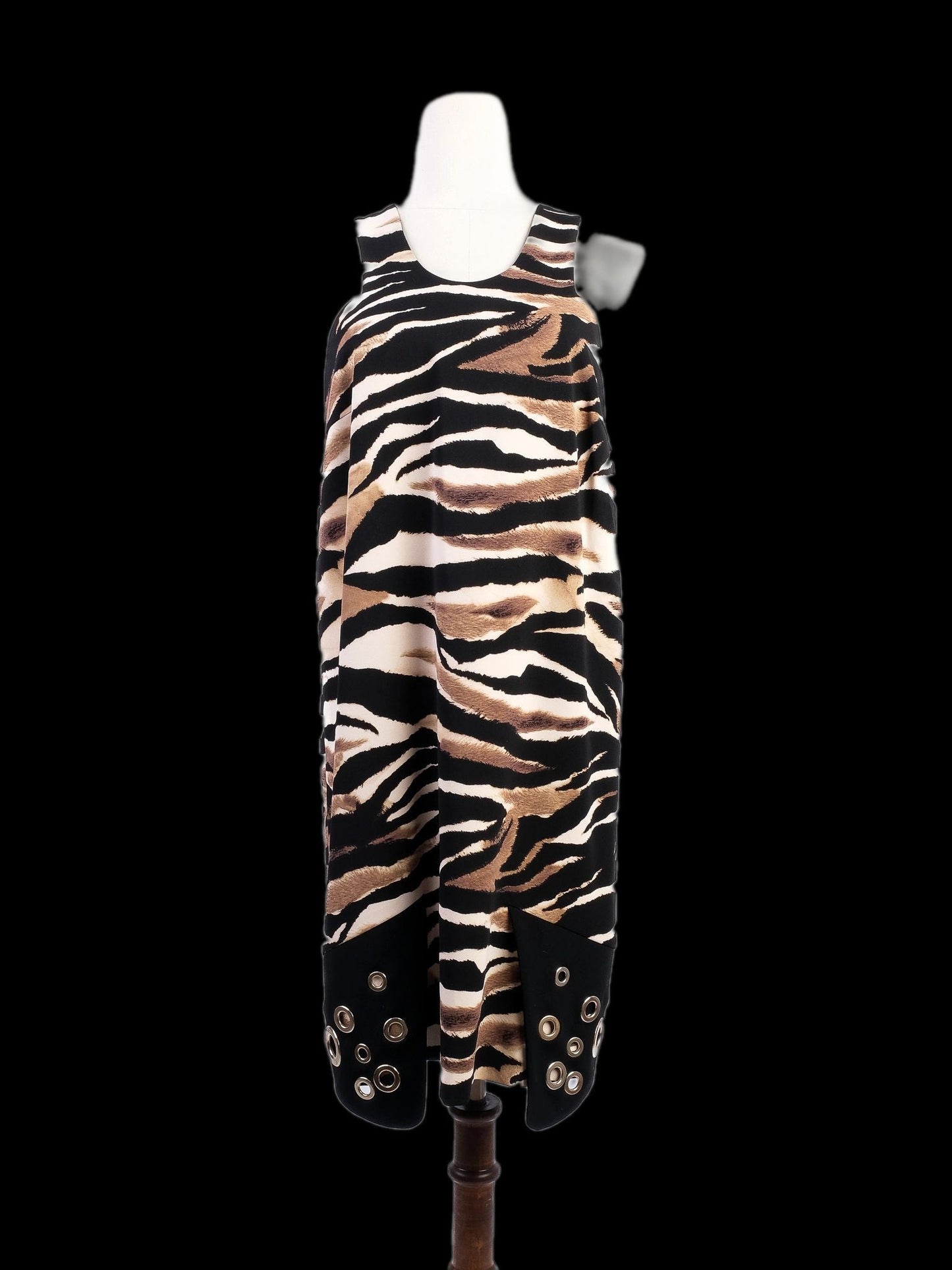 excellent just cavalli sleeveless zebra print dress size l