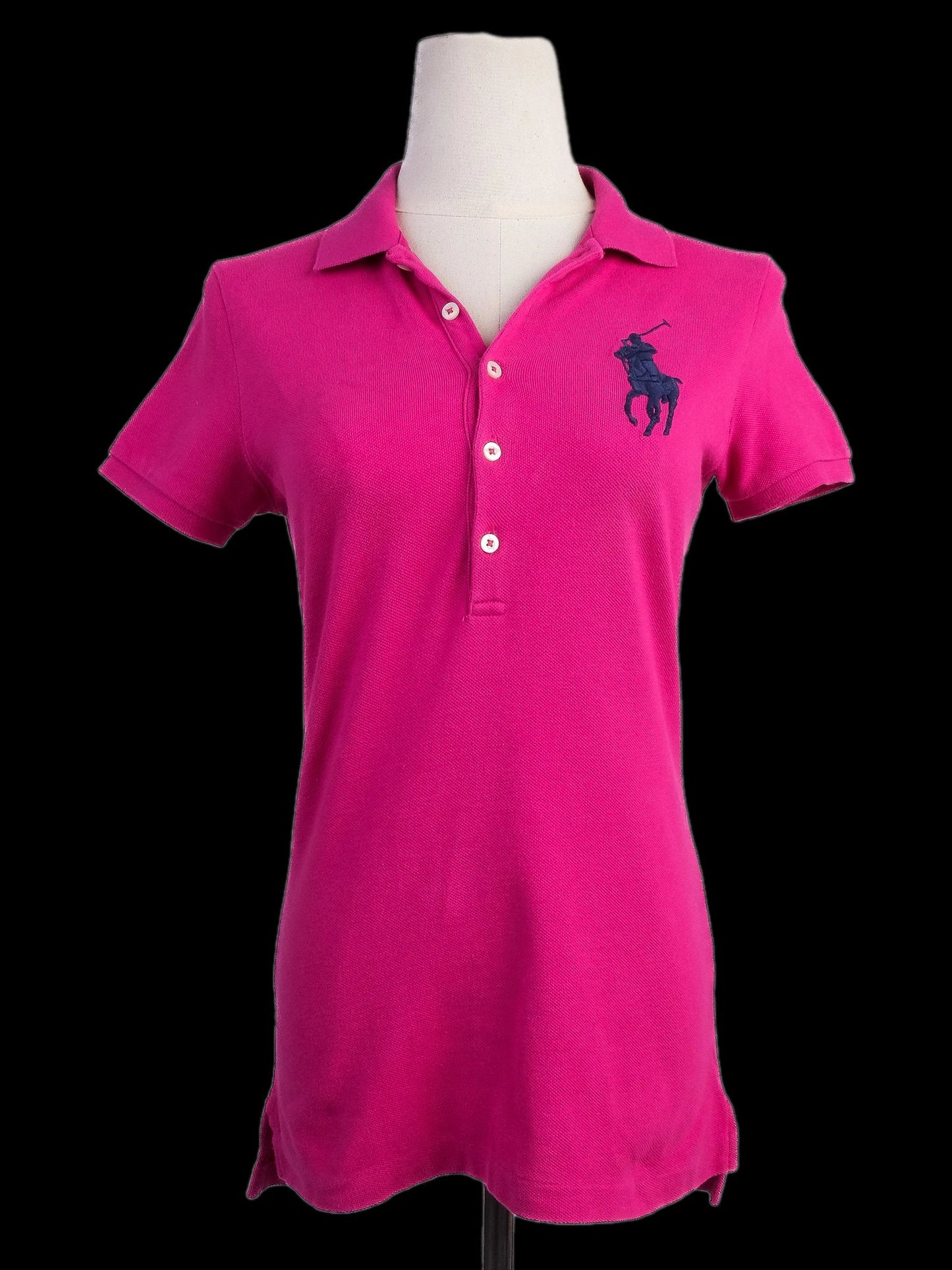 excellent ralph lauren fuchsia pink polo shirt size s women