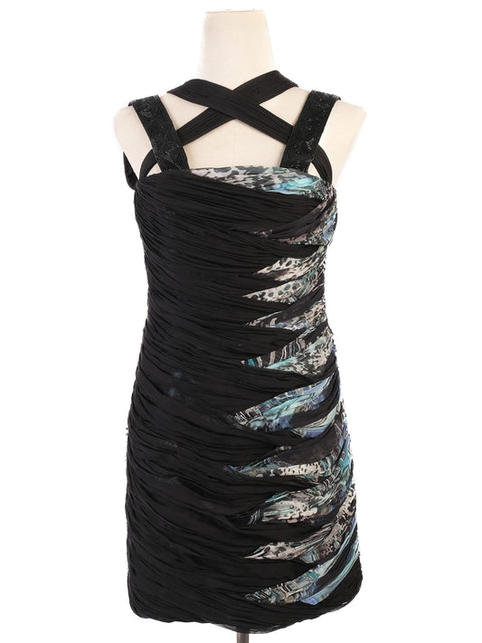 Excellent Stylish Sleeveless Dress Multicolored Silk Size M
