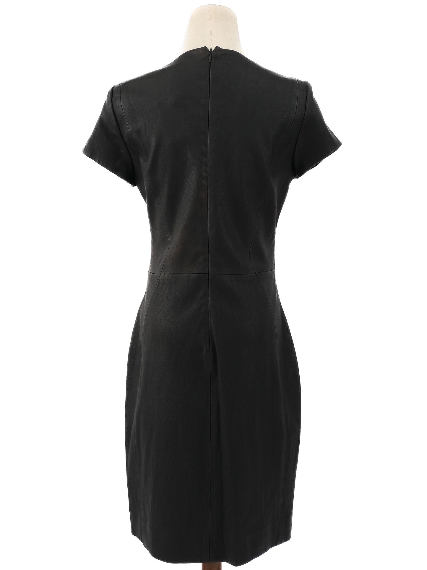 perfect diane von furstenberg gray leather dress size l