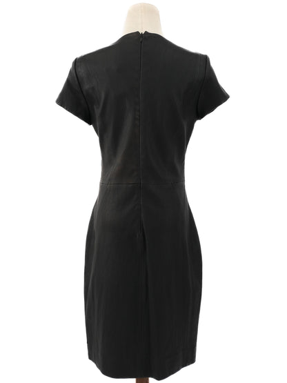 Perfect Diane von Furstenberg Gray Leather Dress Size L