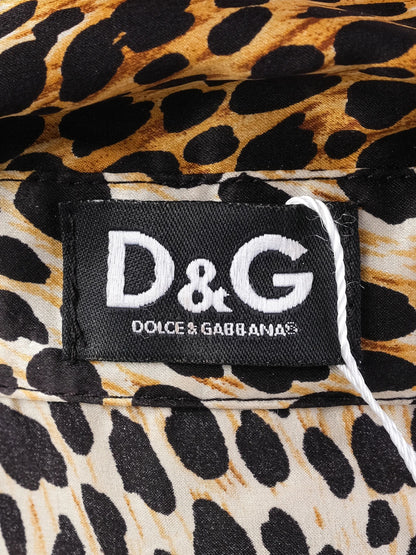 Excellent Dolce Gabbana Leopard Print Silk Blouse Size L