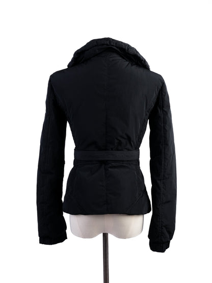 Excellent Armani Jeans Black Puffy Jacket Size S with Belt