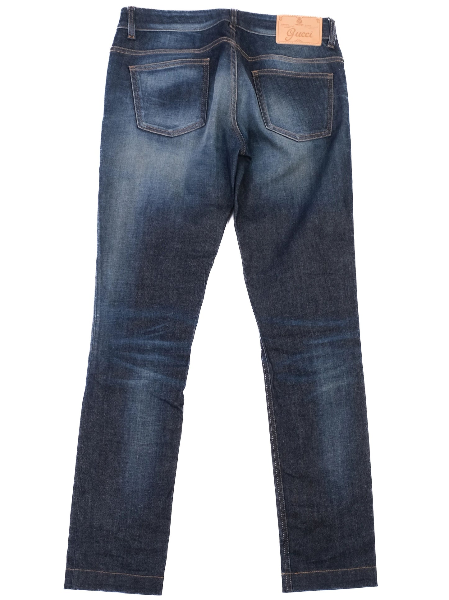 excellent gucci blue cotton jeans size 40 women