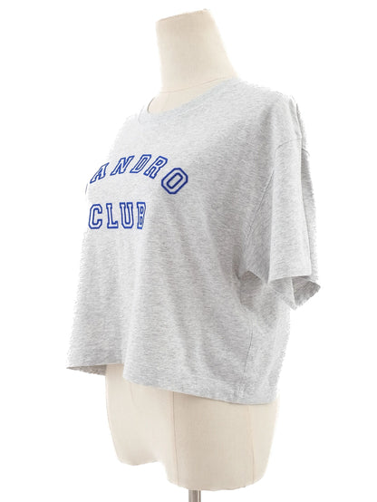 Excellent Sandro Gray T-Shirt Women's Size Casual Cotton SANDRO CLUB