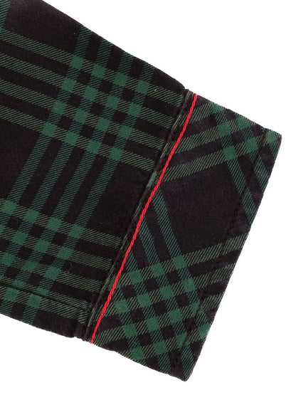Excellent Kenzo Kids Green Cotton Plaid Shirt Size 3 with Embroidery