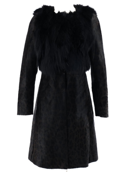 Excellent Prada Orange Fur-Like Coat Size L Women