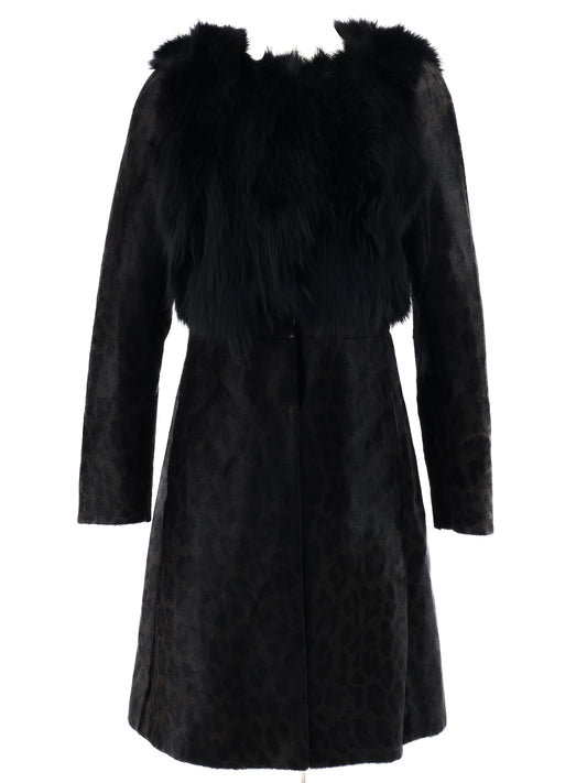 Excellent Prada Orange Fur-Like Coat Size L Women