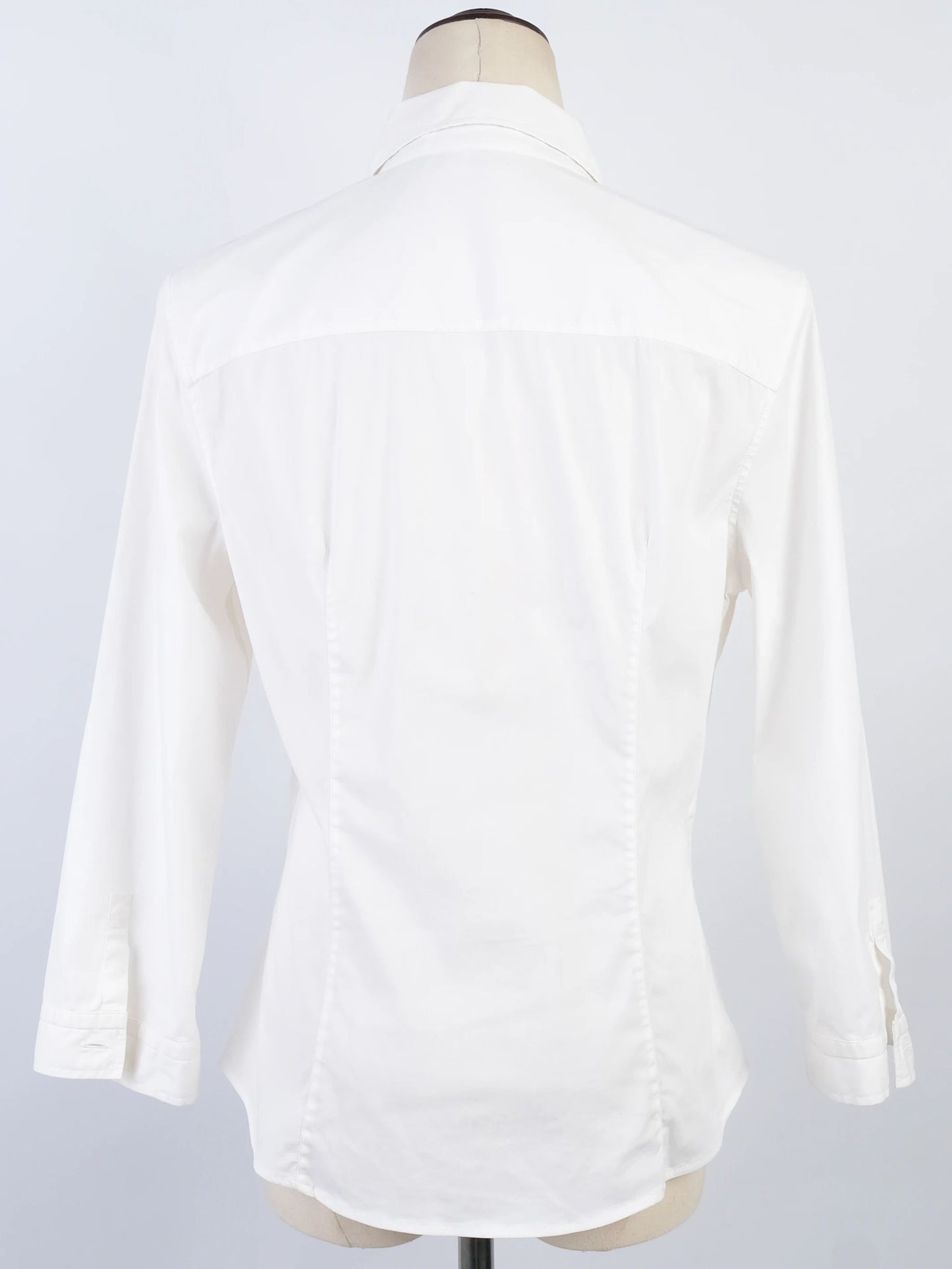 excellent prada white nylon button-up shirt size l for women