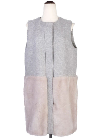 Excellent Sportmax Gray and Furry Women's Vest - Size N/A