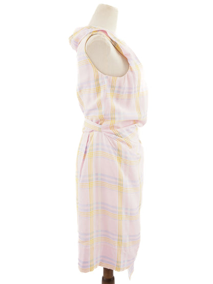 Excellent Vivienne Westwood Pink Plaid Wrap Dress Size L Viscose