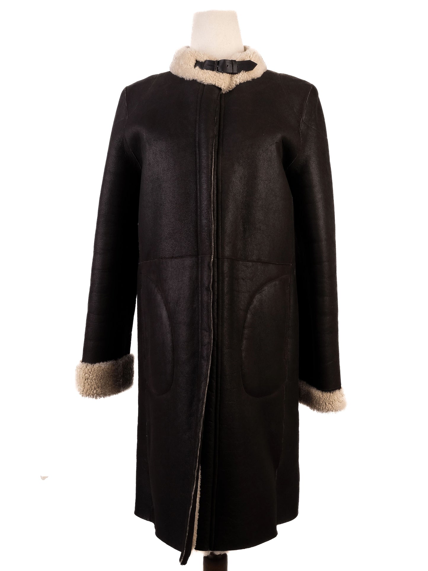 average simonetta ravizza orange coat size s with shearling