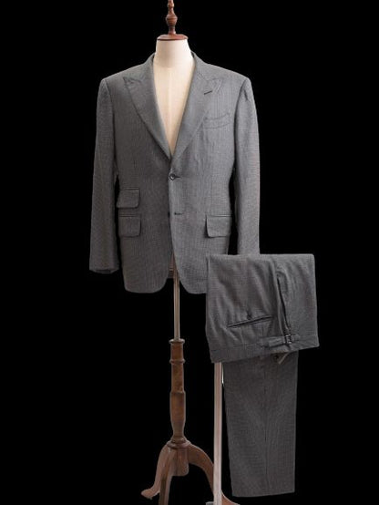 Excellent Tom Ford Gray Silk Suit Jacket Trousers Men's Size L
