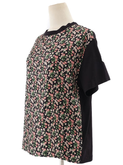 Excellent Moncler Black Floral Pattern T-Shirt Size M Women