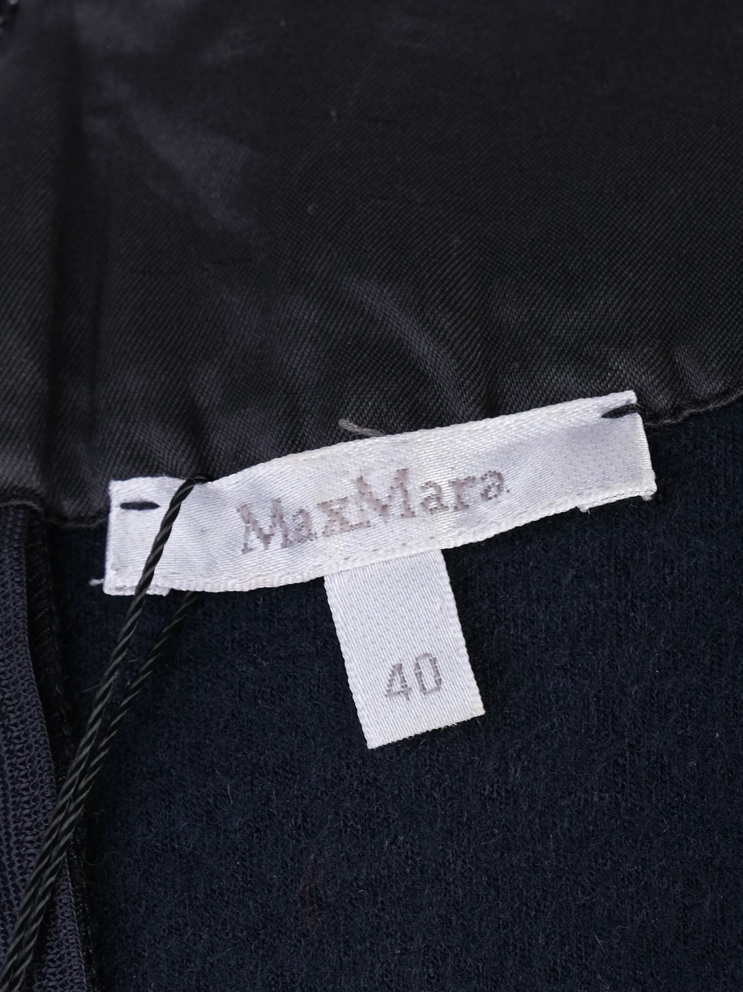 excellent max mara blue wool dress size m short sleeve knee-length