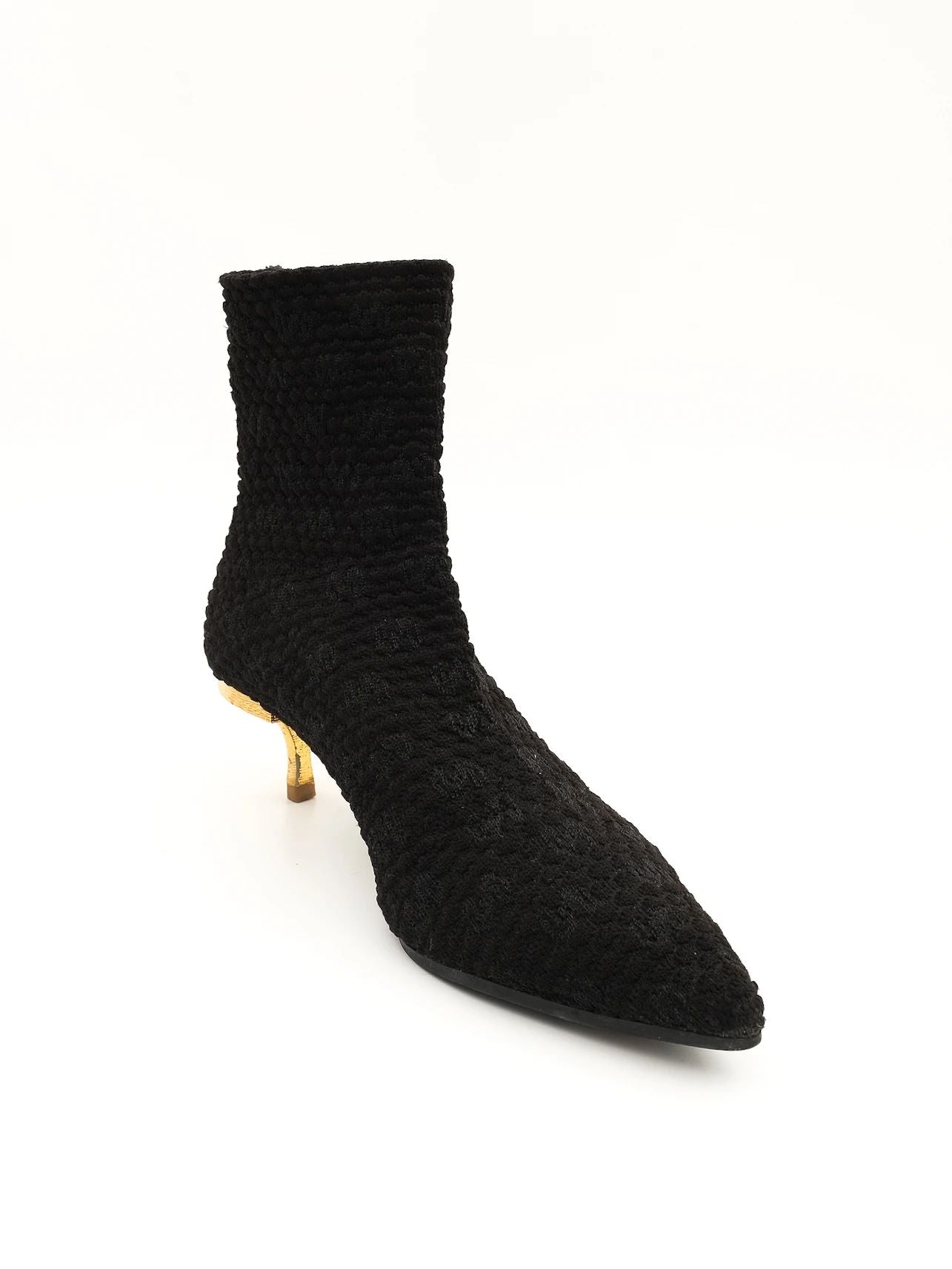 excellent uterque black cashmere wool ankle boots size 39