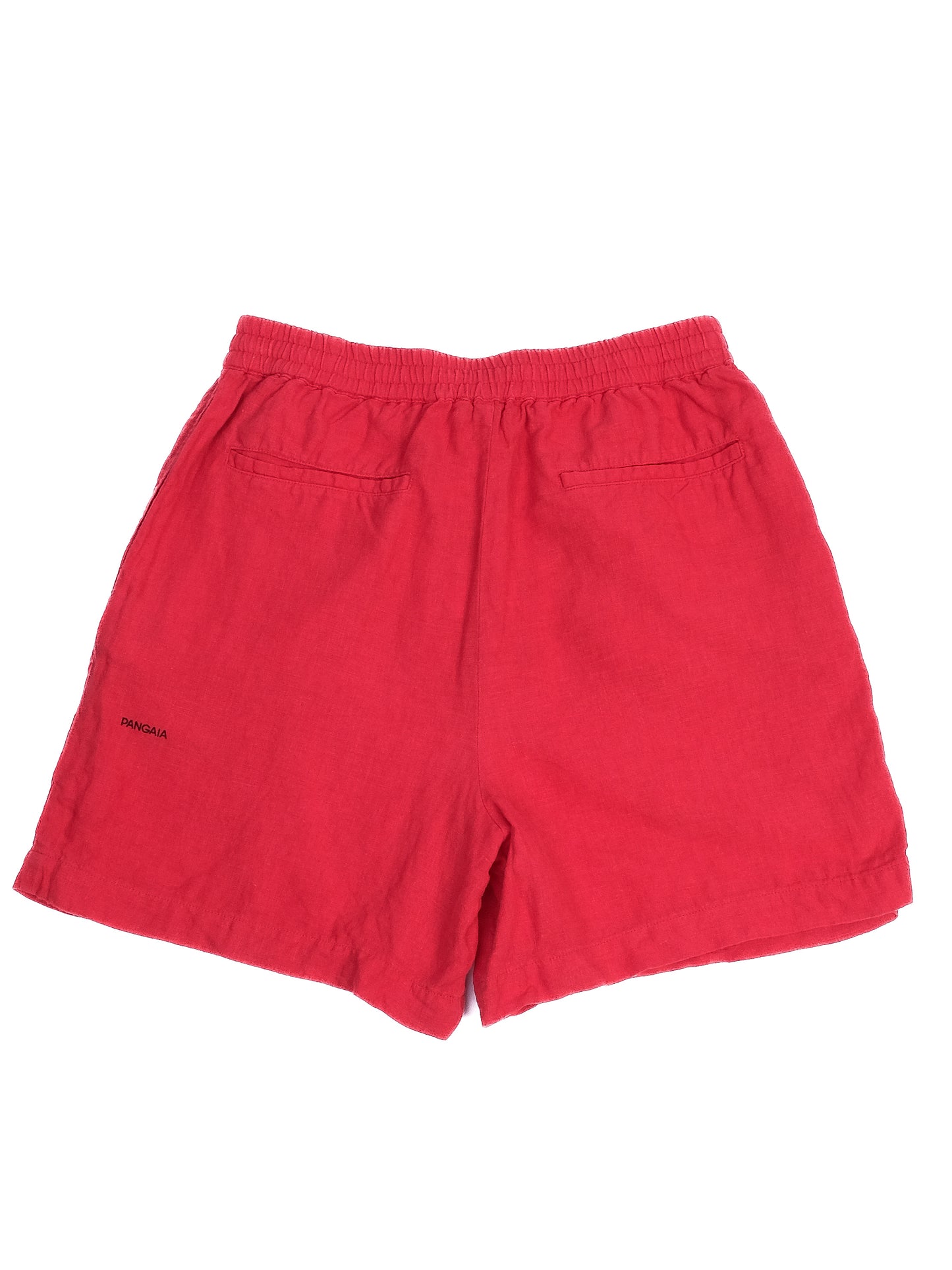excellent pangaia red linen shorts women size xs