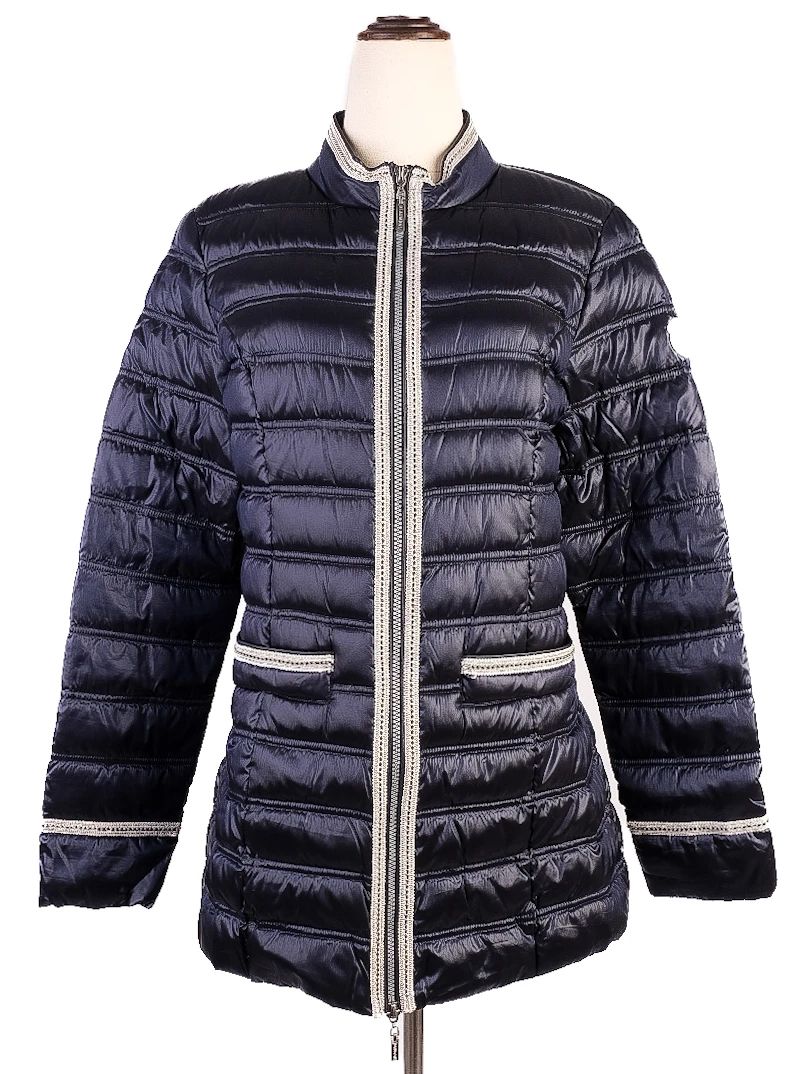 good beaumont blue quilted jacket size s women polyester