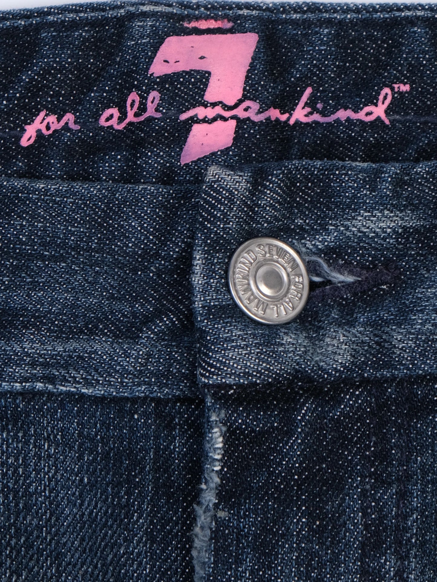 excellent 7 for all mankind denim skirt blue size m