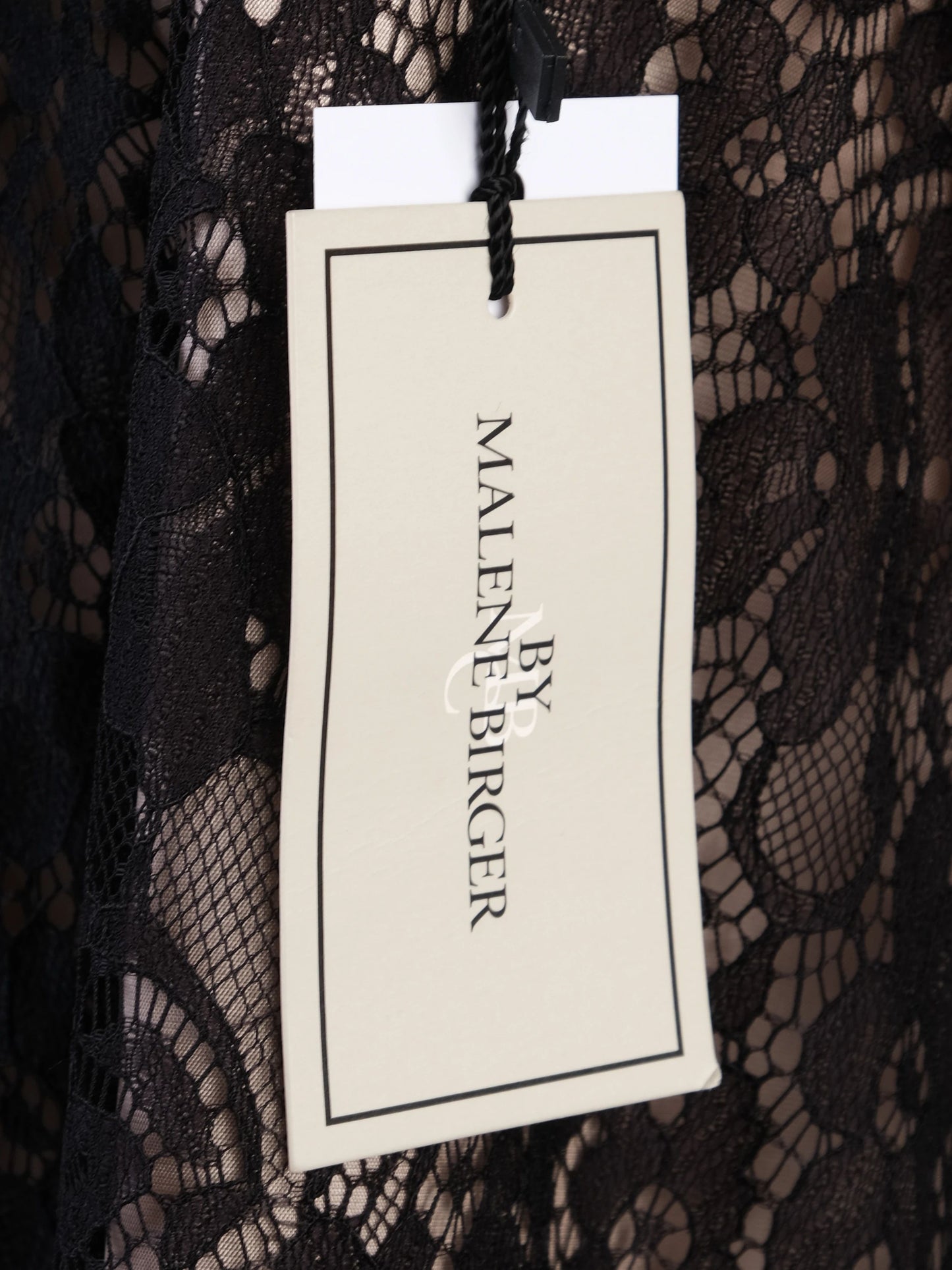 new by malene birger black lace floral pencil skirt size m