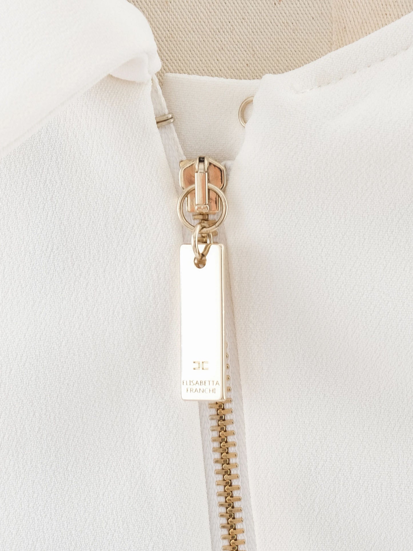 new elisabetta franchi white asymmetrical jumpsuit size l