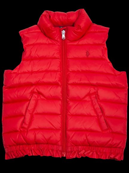 good ralph lauren red puffer vest for kids size 5
