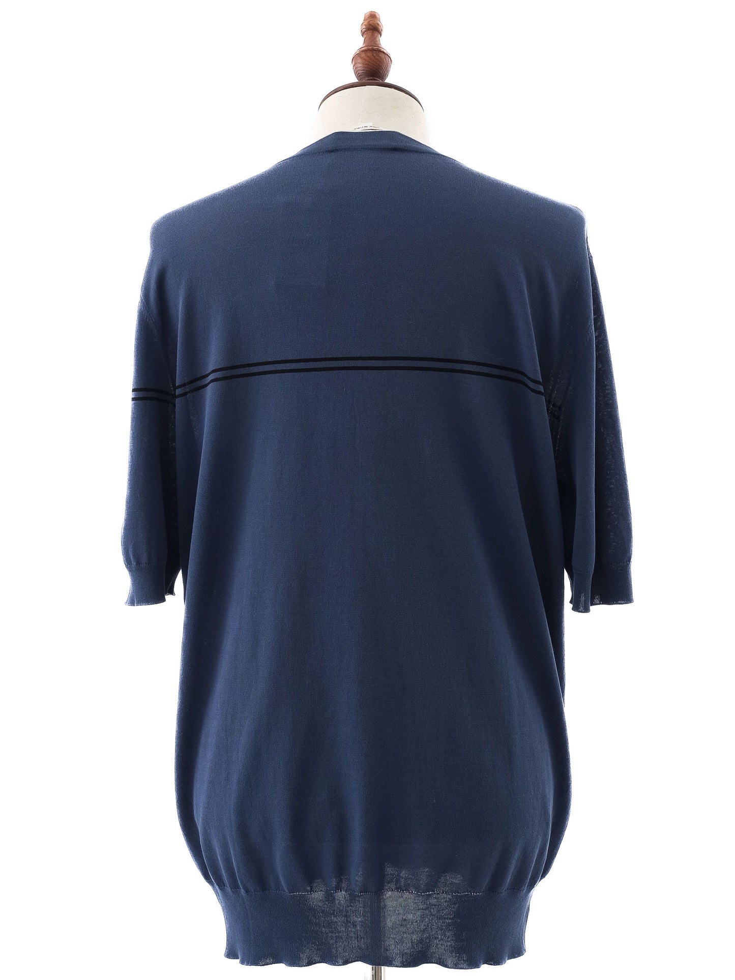 excellent hermes blue cotton men's sweater size l with geometric design