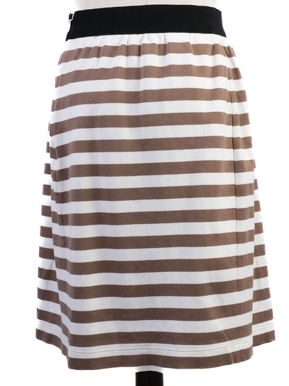 Excellent Moschino Striped Skirt Size M with Black Pockets & Buckle
